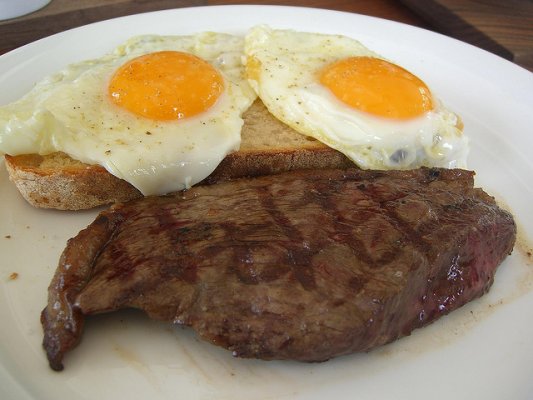 eggs and steak